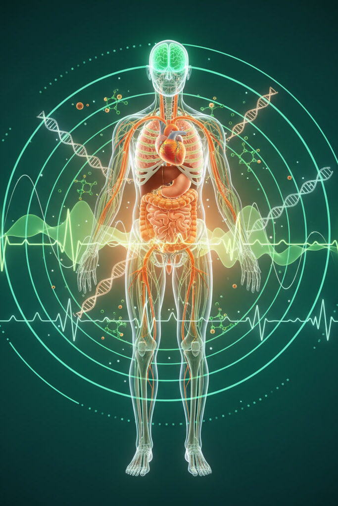 3D illustration of full human body wellness and health