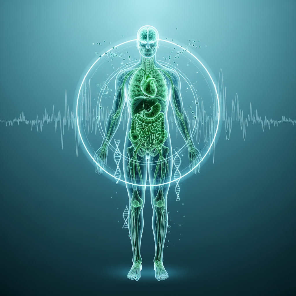 3D medical illustration of human body health and wellness